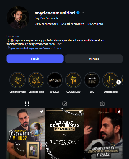 soyricocomunidad Instagram